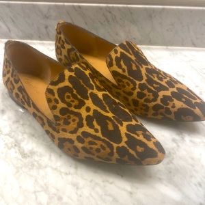 Calvin Klein leather upper loafers cheetah print size 9.5